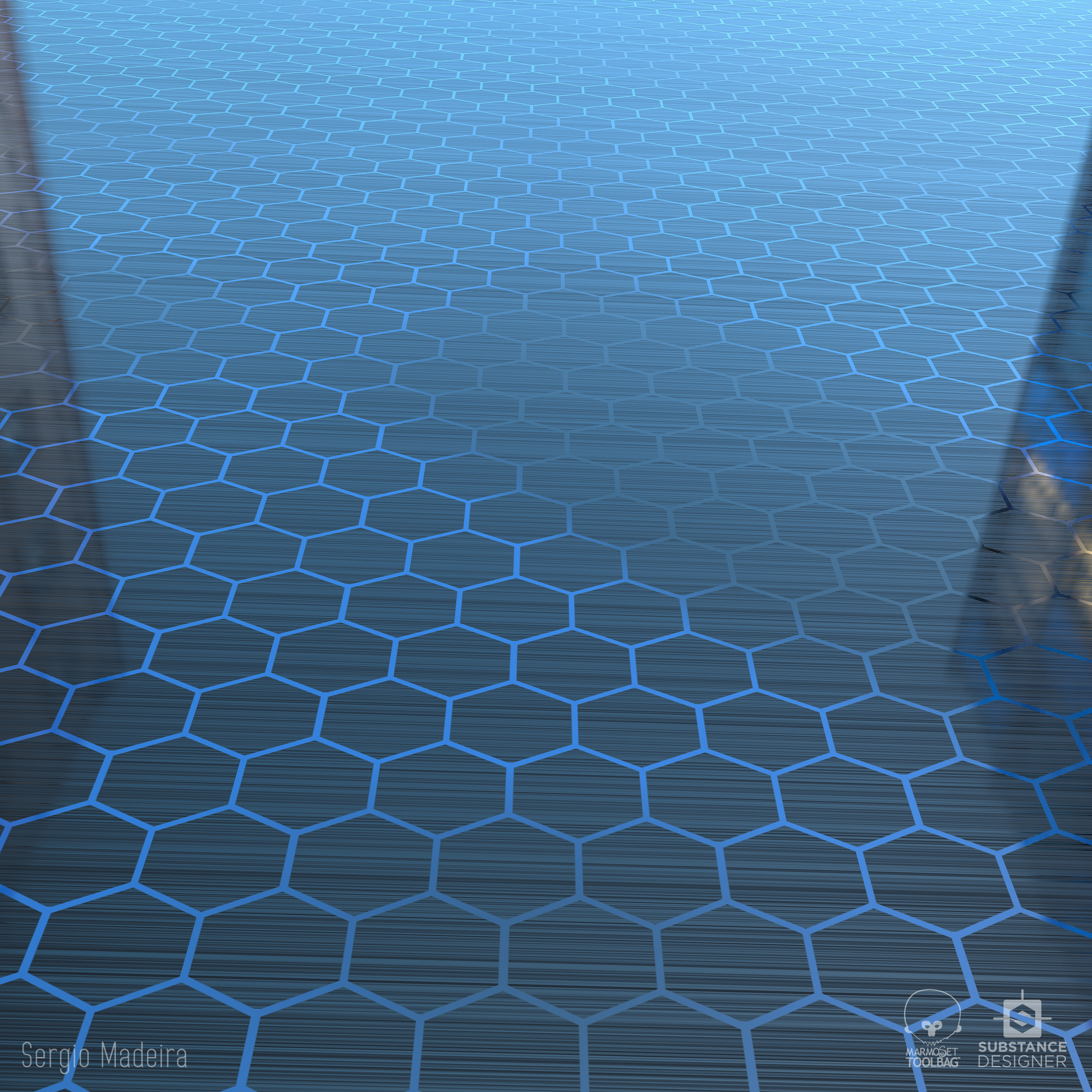 Material HONEY COMB LAVA BLUE