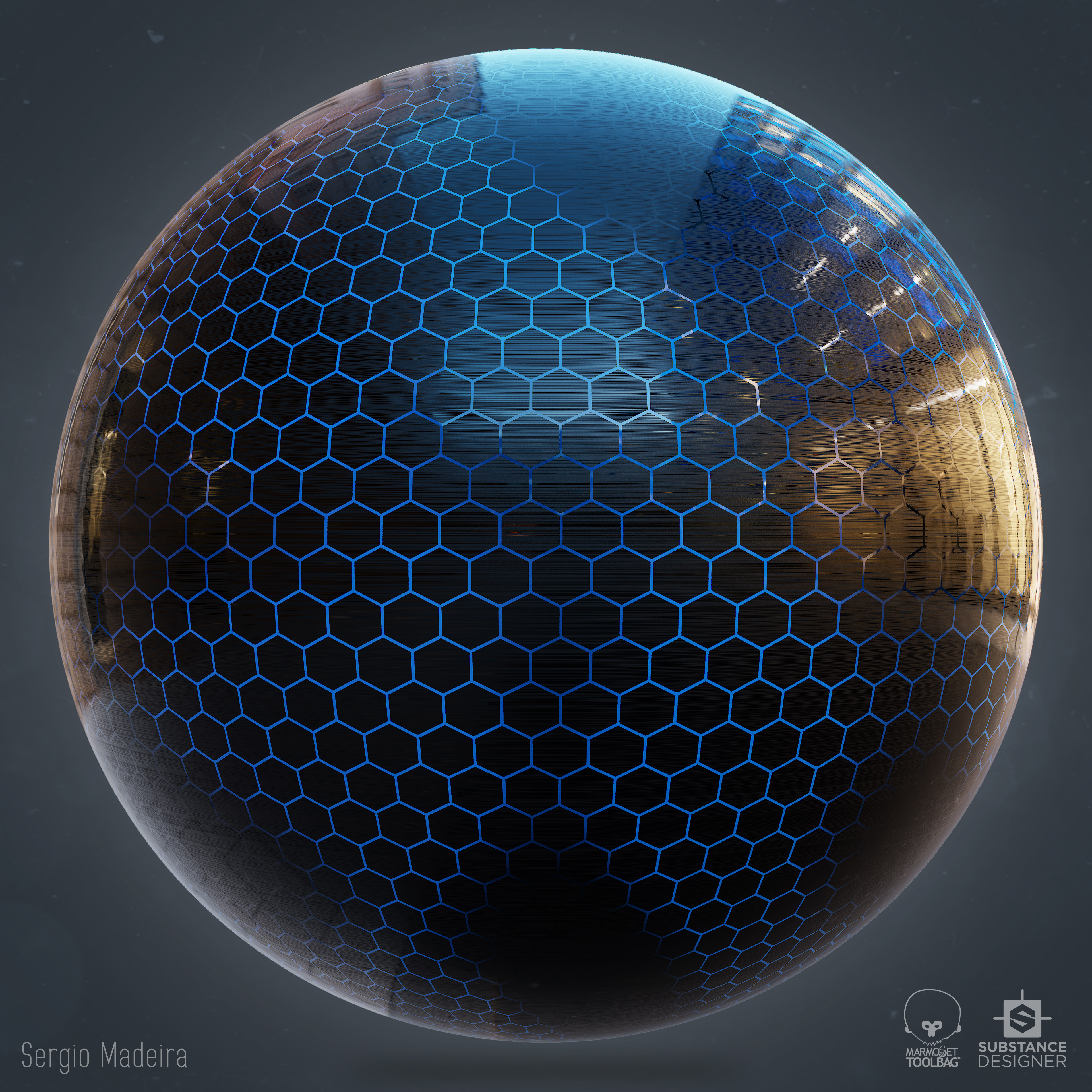 Material HONEY COMB LAVA BLUE