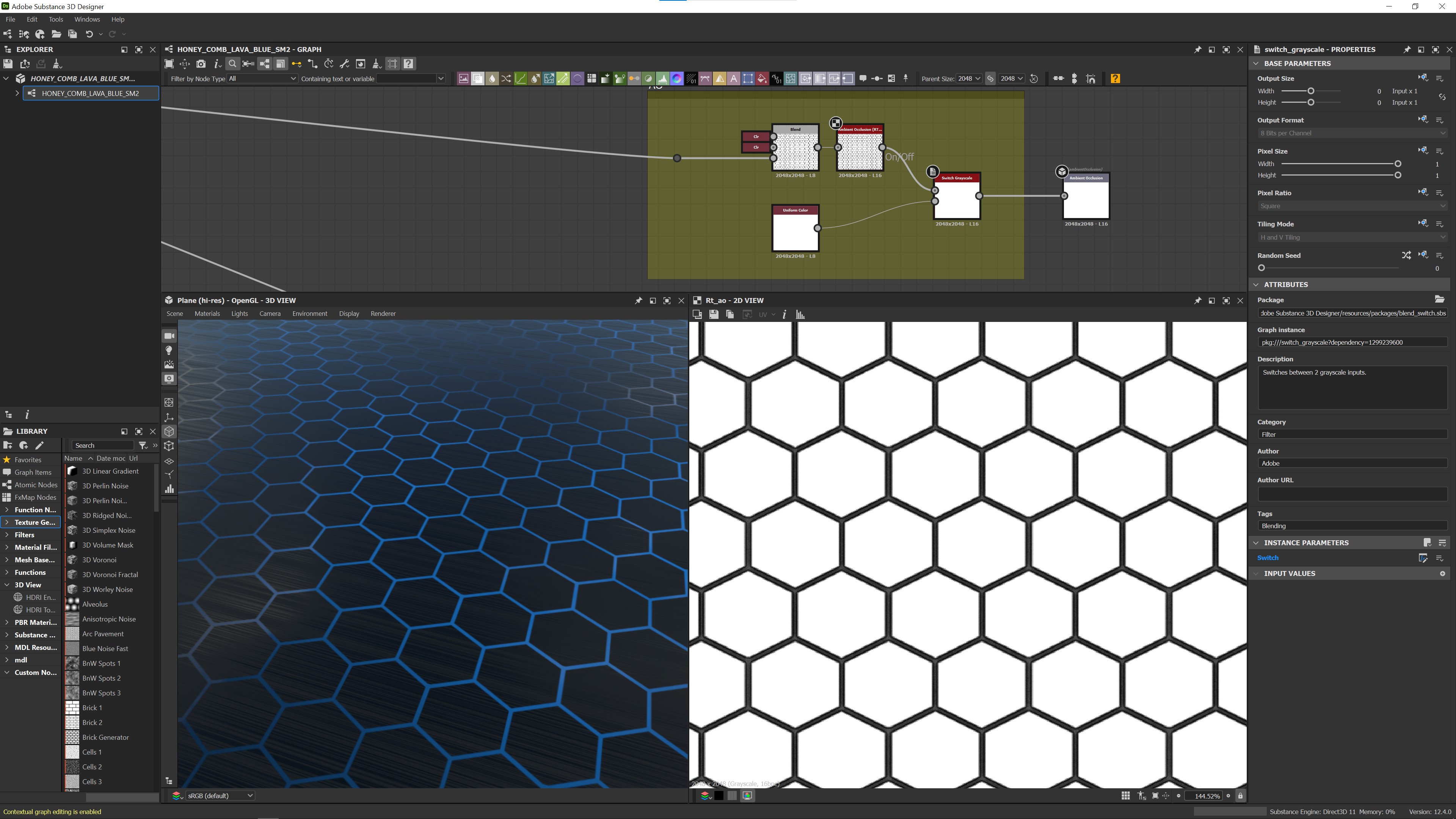 Material Substance HONEY_COMB_LAVA_BLUE